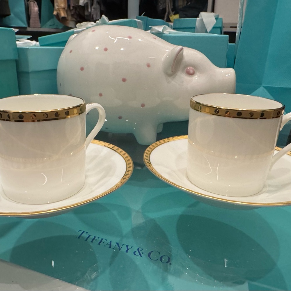 Tiffany & Co. Gold Band Teacup and Saucer - Picture 5 of 5